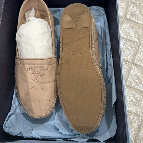 Prada Flat Quilted Leather Espadrilles - Picture 2 of 6